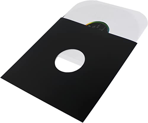 (50 Pack) 12 inch LP Black Record Jacket Covers - with Hole to View Center Label - Protect Your Vinyl #12JWBKHH 3