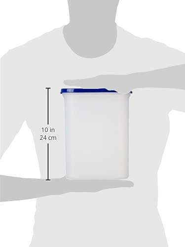 Nexus Plastic Stackable BPA-Free Modular Design Air Tight Kitchen Storage Container Set with Plain Lids for Kitchen Organizer, Pulses, Aatta, Rice, Grains, (2500ml/10 Cup/80 Oz, Peppy Blue) (2) 4