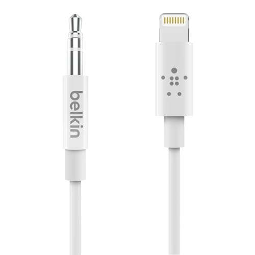 Belkin Speaker and Headphone Splitter, 3.5mm Audio Jack Adapter, Dual Audio Output for Earbuds, Headphones, and Speakers for Sharing Music & Videos, Compatible with iPhones, Laptops, & Tablets - White