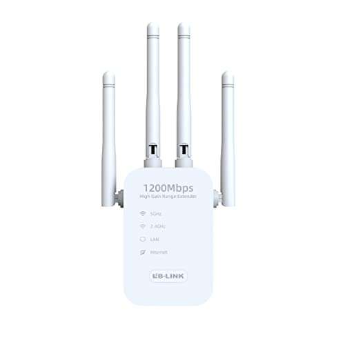 Match LB-Link Ac1200 Wifi Range Extender Upto 1200Mbps Speed ,Dual Band , Single Booster, Repeater, Access Point Extends RE305, 4*sdBi Antennas