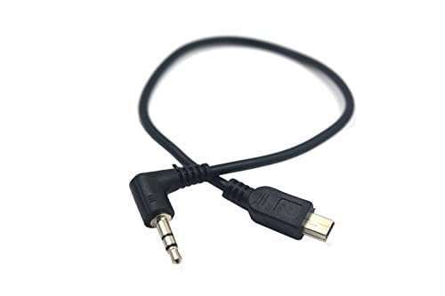 Duttek Right Angled 90 Degree 3-Pole 3.5mm DC Male AUX Audio Jack to Mini USB Male Microphone Adapter Cable-0.3m/Black 2