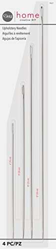 Dritz Home 9021 Long Straight Upholstery Hand Needles, Size 6, 8, 10 & 12-Inch (4-Piece), Silver