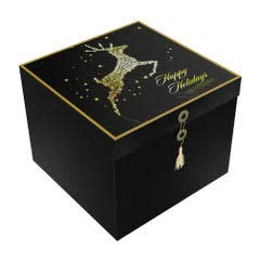 EZ Gift Box Como Reindeer Christmas Box for Presents No Wrapping Paper Needed Pops Up in Seconds for Holiday Storage 10x10x8 Includes Tissue Paper and Greeting Card