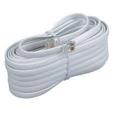 Bistras 25 Ft 4C Telephone Extension Cord Cable Line Wire, for Any Phone, Modem, Fax Machine, Answering Machine, Caller ID, White (1 pk 25 ft ) 2