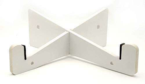 VAH White X Detachable Laptop Vertical Holder Wooden Laptop Stand for Macbook Air or Pro and Hp Dell Acer Toshiba Lenovo Sony Asus Laptop 3