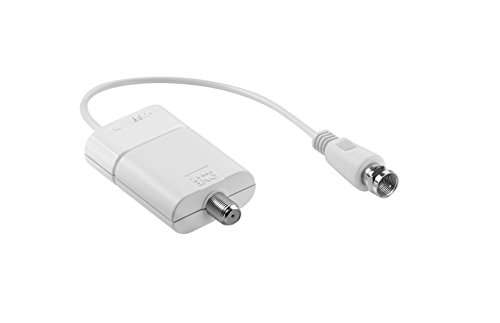 One For All Amplified HDTV Antenna for 1080P 4K Free TV Channels, 50 Miles Long Reception Range, External Signal Booster and 10ft Coax Cable Included, Thin Dual Color Design White/Black, Model 14541 4