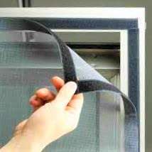 S Cart Prestiched Fiber Glass Mosquito Net Mesh with Regular Loop and self Adhesive Hook to Stick Window Frames (Black Color) (3x4) 3