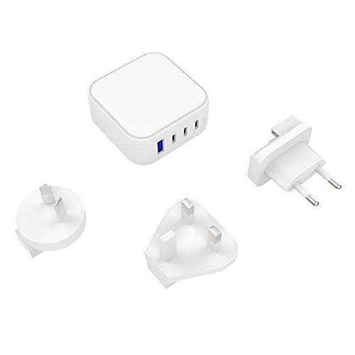 BoxWave Charger Compatible with Zebra TC58 - PD miniCube (100W), 100W 3 PD Port Wall Charger International for Zebra TC58 - Winter White 5