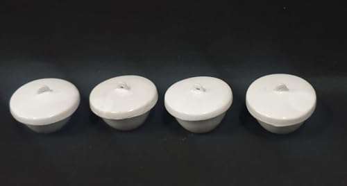 AI-Porcelain Crucible with Lid 25ml/Lab Equipment Porcelain Crucible/for Laboratory used/Chemistry Lab Equipment/Scientific and Laboratory Product/Pack of 4 5