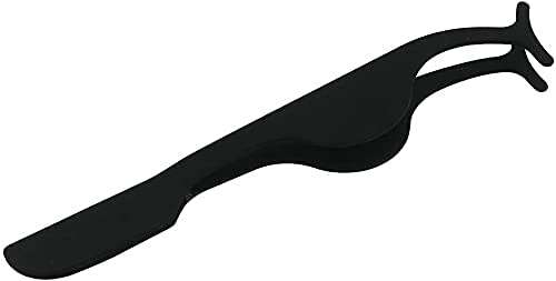 MAPPERZ Stainless Steel False Eyelashes Extension Applicator Tool Fish Tail Clip Remover Auxiliary Clip Tweezers Nipper Makeup Tool For Women And Girl Use Home Saloon - Pack of 1, Black 1