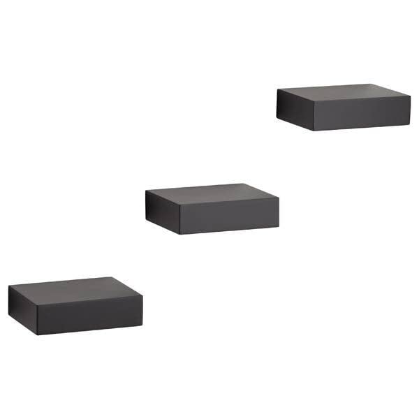 Wooden cave Planter Stands for Indoor Plants Wooden (Black) | Set of 3 | Multipurpose Cubical Wall Mounted Stand for Home Decor (Black) 3