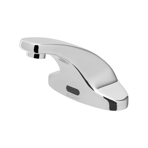 Sloan SF-2350 Sensor Activated Touch-Free Faucet, Commercial Grade with Mounting Hardware - 0.5GPM Battery-Powered Deck-Mounted Mid Body, Polished Chrome Finish, 3362119 2
