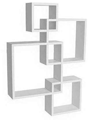 Irfan HANDICRAFTS Design Wall Shelf intersecting Wooden Wall Rack Stand for Living Room, Home Decor Items Beautiful Wooden Decorative Floating Wall Shelves IH31 3