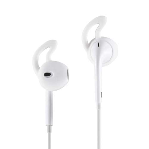 D & K Exclusives Ear Hook Covers for Earbud Headphones, Noise Isolation Anti-Slip Silicone Earbuds/Ear Plug Tips 3 Pair Cover Tips Accessories Compatible Headset MNHF2AM/A (White 6PCS) 4