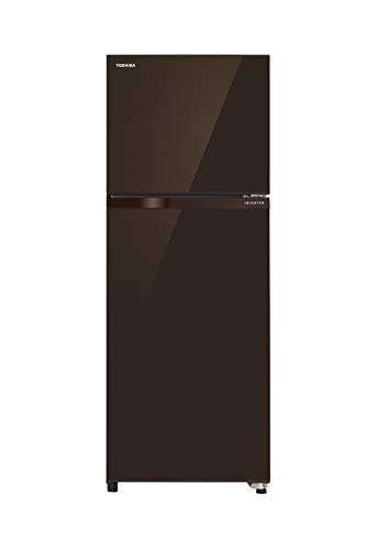 TOSHIBA 325 L 2 Star Inverter Frost-Free Double Door Refrigerators ((GR-AG36IN(XB),Brown Glass)