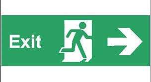K T I® Autoglow Signage Exit with Left Arrow Sign Board 3mm PVC Sheet with high Glow intensity in Total Darkness Size- 100x300 MM Pack Of 2 3
