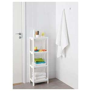 IKEA VESKEN Polypropylene Plastic Matte Shelf Trolley | White (36 x 23 x 100 cm) 4