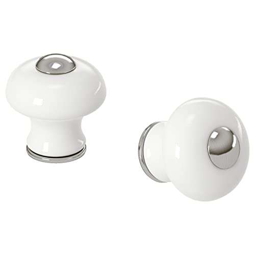 IKEA Hishult Knob Porcelain White 2 Pack 502.652.48 Size: 1 3/16 1