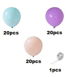 Purple Pink Sky Blue Metallic Balloons Garland Kit 61 pcs For Birthday, Baby Shower, Wedding Decoration. 3