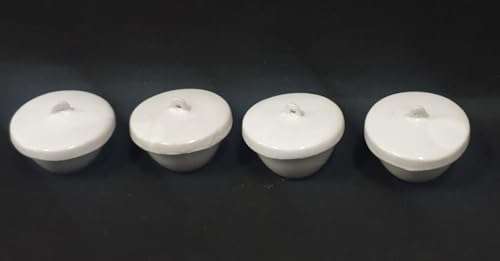 AI-Porcelain Crucible with Lid 25ml/Lab Equipment Porcelain Crucible/for Laboratory used/Chemistry Lab Equipment/Scientific and Laboratory Product/Pack of 4 1