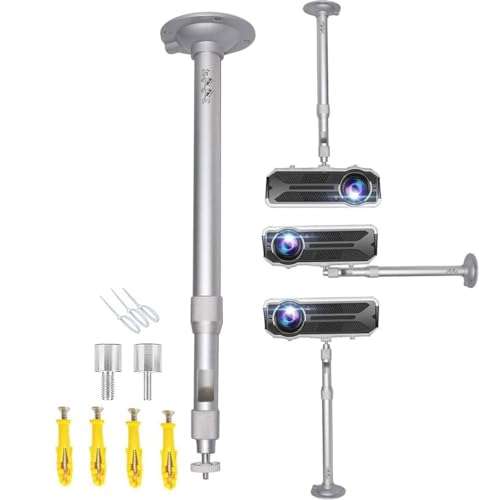 Universal Projector Ceiling Mount Projector Wall Mount Camera Projector Hanger 360° Rotatable Length 14-24in / 37-60cm Projector Holder Projectors Bracket for Mini Projectors CCTV DVR Cameras 1