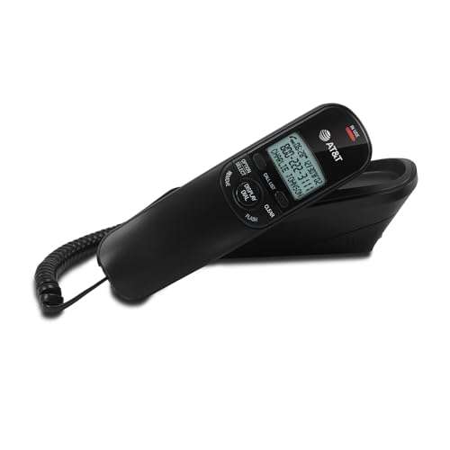 AT&T TR1909B Trimline Corded Phone with Caller ID, Black 1