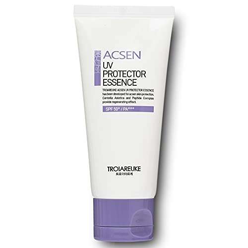 ACSEN UV Protector Sun Essence Sunscreen, SPF50+ PA+++, Hydrating, Lightweight Mineral and Chemical Sunscreen for Oily, Combination, Sensitive, and AcneProne Skin, No White Cast, Korean Skin Care 1