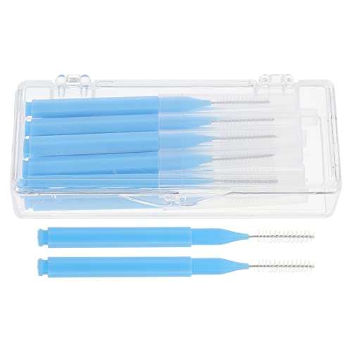 MILISTEN 10Pcs Interdental Brush Toothpick Dental Tooth Flossing Head Oral Dental Hygiene Dental Flosser Toothpick Cleaner Tooth Cleaning Tool Blue