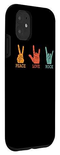 iPhone 11 Peace Love Rock And Roll Sign Phone Case Rock Music Lovers Case 3