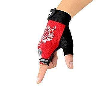 Kids Cycling Fingerless Gloves Boys Girls Half Finger Riding Gloves Outdoor Sport Mittens Child Shockproof Non-Slip Gel Gloves for Motorcycle Bike Camping Hiking Climbing Fitness UV Protection Gloves