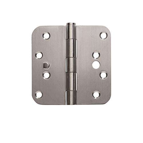 Security Door Hinges - Stainless Steel - 4 Inch with 5/8 Inch Radius - Security Tab - 2 Pack 1