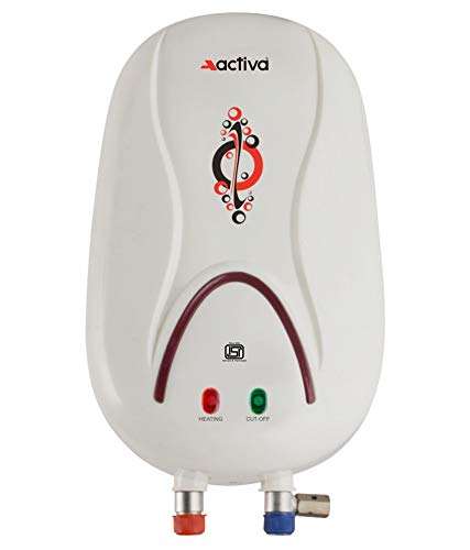 ACTIVA 1 LTR. Instant 3 KVA Anti Rust Coated Tank Geyser with Full ABS Body, 5 Year Warranty HOTMAK (Ivory)