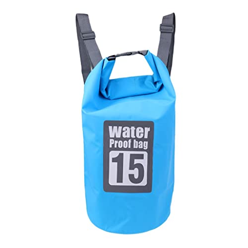 Calandis Waterproof Dry Sack Backpack Bucket Bag Camping Kayaking Travel 15L Sky Blue