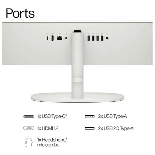 HP 22" All-in-One Desktop Computer for Home and School, Intel Quad-Core Processor (Beat i3-1110G4), FHD Display, 48GB DDR5 RAM, 4TB PCIe SSD, WiFi 6, Bluetooth, Business AIO, Windows 11 Pro, AZ-XUT 5