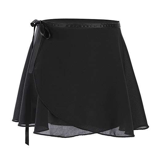 Soudittur Ballet Wrap Skirts Chiffon Dance Skirt for Toddler/Girls/Women (Black, Small) 1