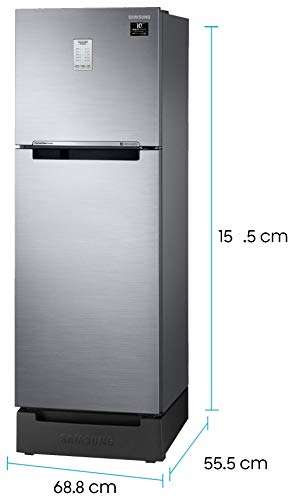 Samsung 253 L 2 Star Inverter Frost-Free Double Door Refrigerator (RT28T3822S8/HL, Elegant Inox(Light Doi Metal, Base Stand with Drawer, Convertible, 2022 Model) 3