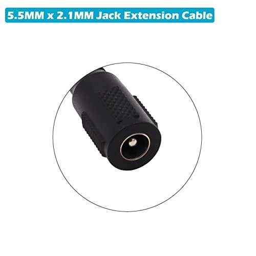 DC Power Extension Cable, 5.5mm x 2.1mm Extension Cord, 2-Pack 6FT 90 Degree Right Angle Male to Female Plug Jack Power Supply Adapter Cable for CCTV Surveillance Security Camera Monitor LED Strip 3