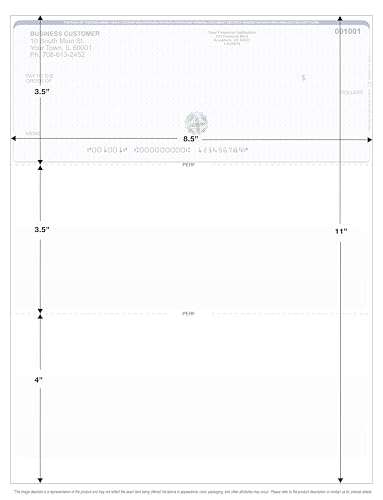 Blank Hologram Premium Computer Checks, Top High Security Laser Checks with Perforated Vouchers, Qty. 500 Blue Green 5