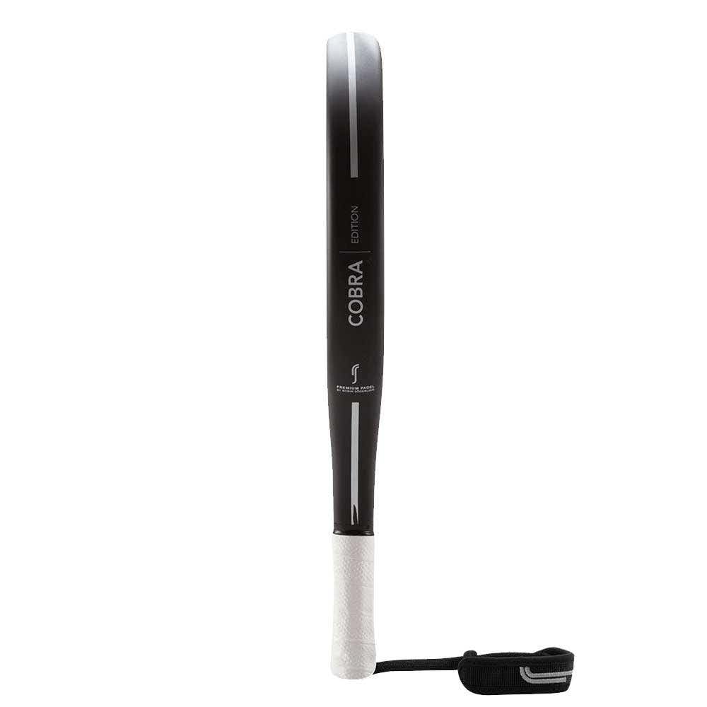 RS Sports Padel Racket Cobra Edition Shape Round Easy to Play Frame and Face Japanese Lightweight Fiberglass Core of Eva Soft EV30 Black & White 4