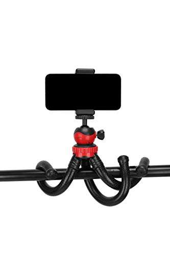 Photron 33.02 cm (13 Inch) Flexible GorillaPod Tripod Octopod 800 with Ball Head & Mobile Holder for Smart Phone, Mobile Phone, Camera, GoPro, Red/Black 2