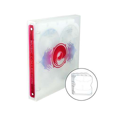 UniKeep High-Capacity Music CD Disc Storage Case, Holds 80 Compact Discs (Red Speaker) 1