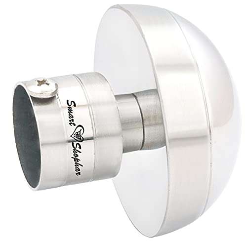 SMART SHOPHAR Stainless Steel Lucia Curtain Bracket 2.5 Inches Silver, Pack of 1 Set, 2pcs / Sleek and Stylish/Quick to Install Design/Suitable for Lightweight Curtains/Mounting Hardware 3