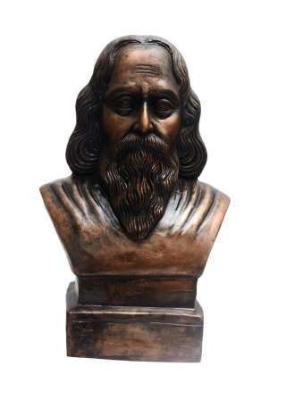 Waahkart Home Decor Rabindranath Tagore Statue in Dark Metallic Color 1