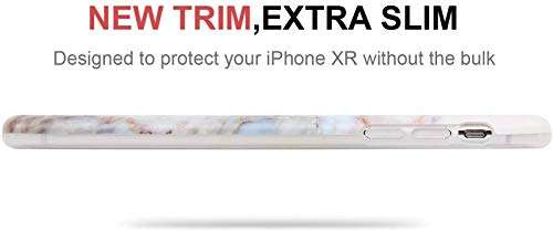 Imikoko iPhone XR Case Marble, iPhone XR Slim Case, Soft Flexible TPU Marble Case Shockproof Protective Case Cover for iPhone XR 6.1 inch (Pink) 5