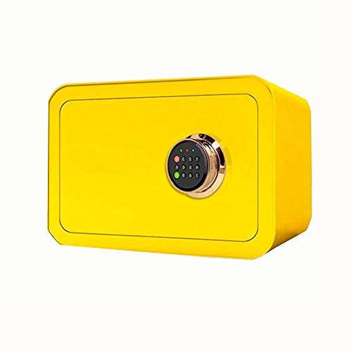 ZCF Security Safes Security Safe, Keypad Lock Electronic Deposit Box Home Office Hotel Business Jewelry Cash Use Storage Money 25cm Blue/Yellow (Color : Yellow) 1