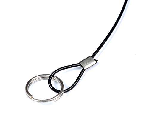 Mxeol Lightweight Safety Lanyard Double Loops Cable Black Coated Cover Stainless Steel Looped Ends Cable w/Quick Release Rings & Rope Crimp 12inch / 30cm 6 Pack 2