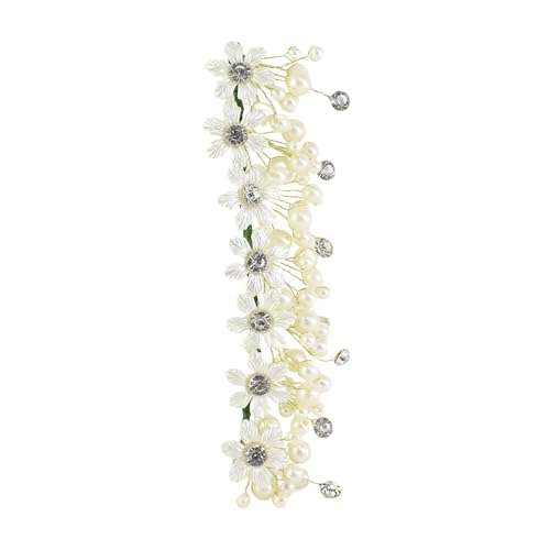 [Ear Lobe & Accessories] Floral Pattern | White Hair Accessories | 17.5 cm, Pack of 1 Pc 2