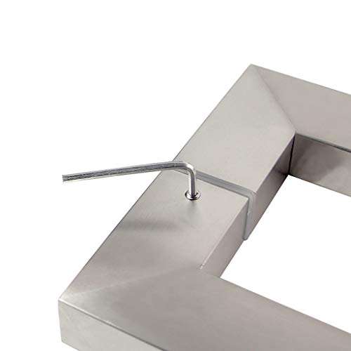 Heavy Duty Stainless Steel Square Tube Commercial Push-Pull Door Handle/Glass Door Handle/Wooden Door Handle, 5 Lengths (Size : Length440mm) 4