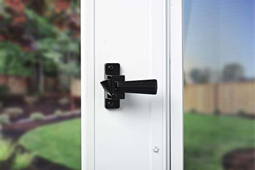 Wright Products - Colonial Tie Down Push Button Door Latch for Screen and Storm Doors, Black 6