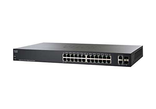 Cisco SG220-26 Smart Switch | 24 Gigabit Ethernet (GbE) Ports | 2 Gigabit Ethernet Combo Mini-GBIC SFP | Limited Lifetime Protection (SG220-26-K9-IN)